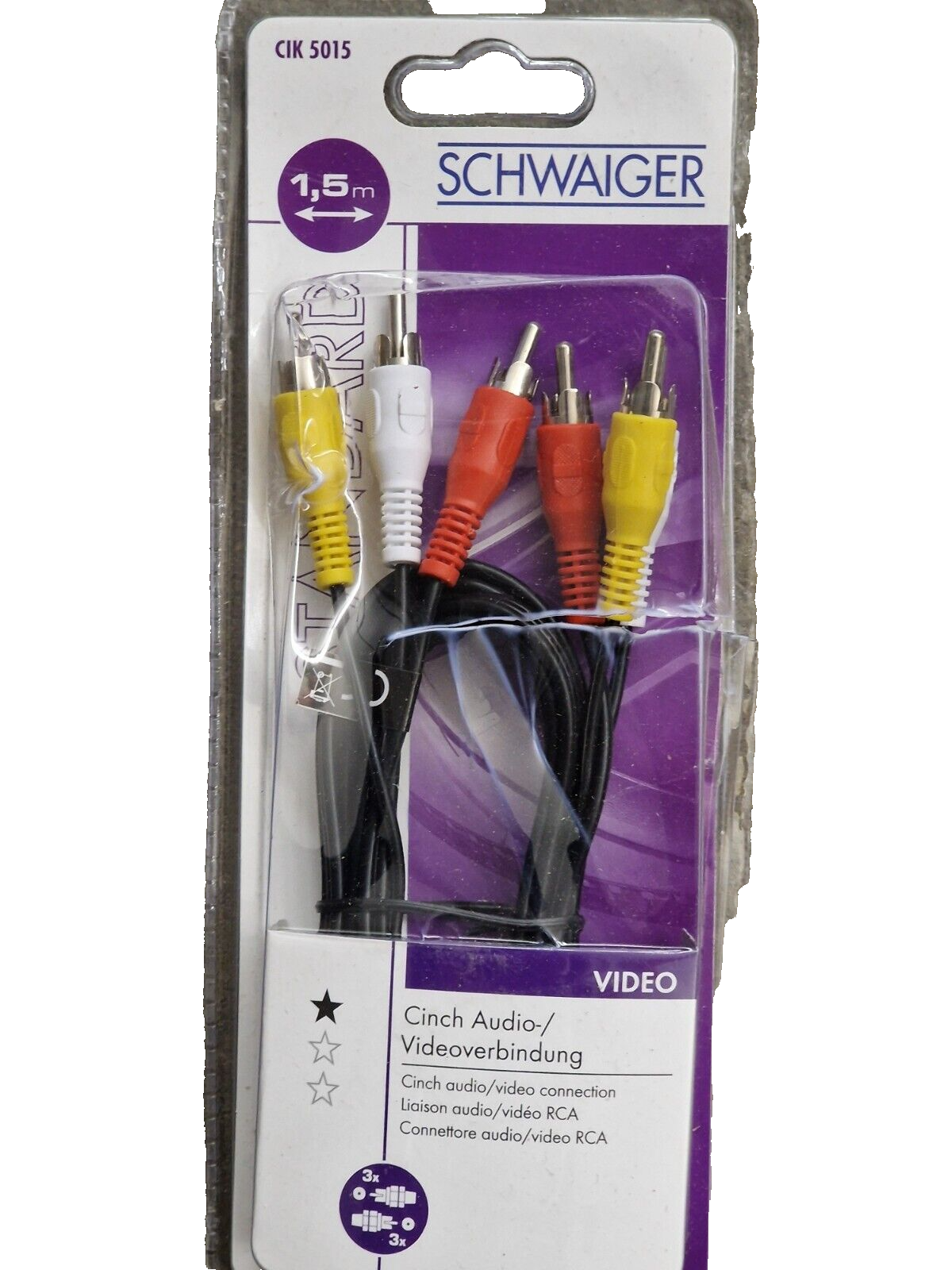 Schwaiger CIK 5015 Cinch Audio-/ Videoverbindung 1,5 Meter